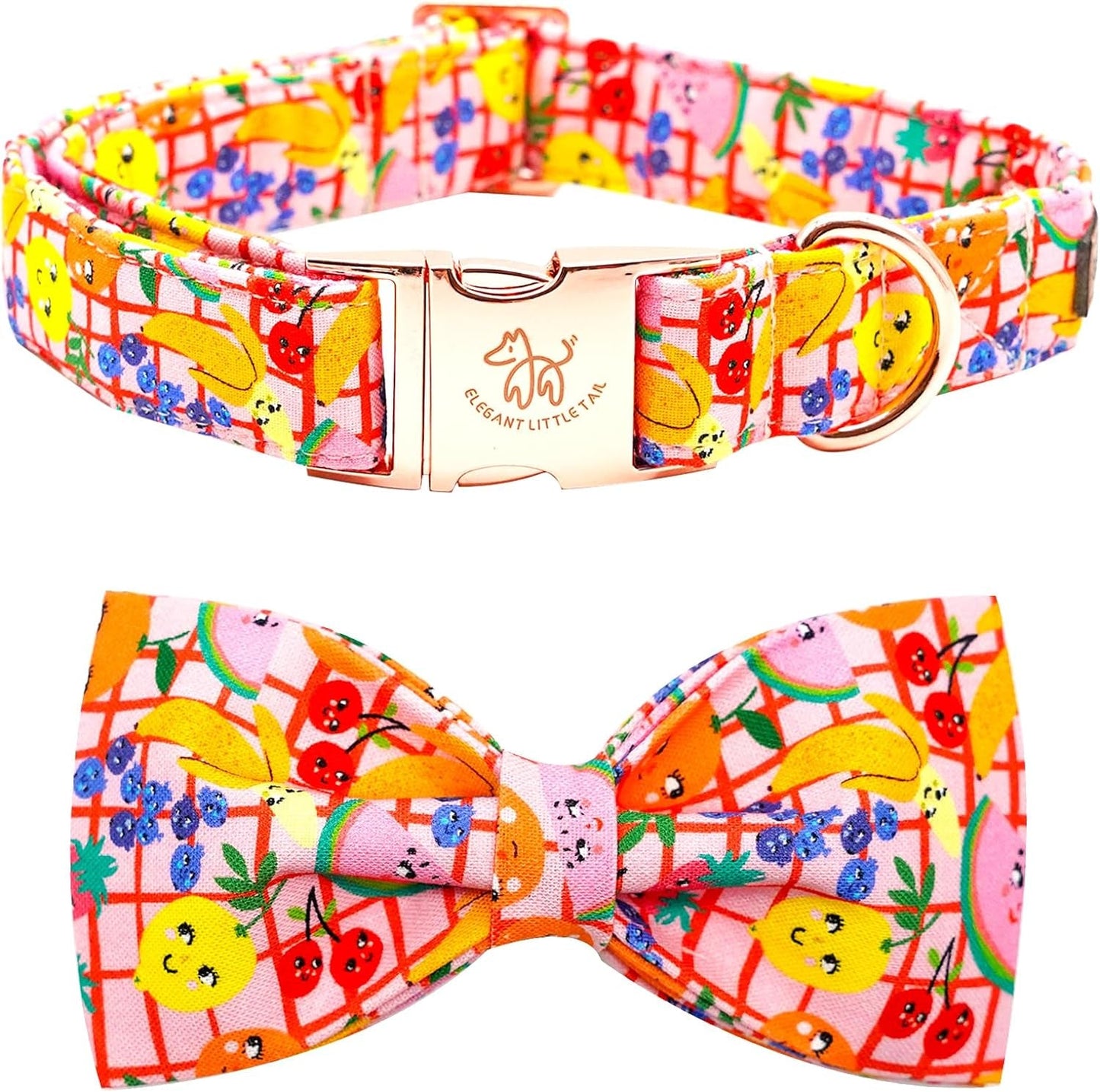 Elegant Little Tail Dog Collar with Bow, Bowtie Dog Collar, Adjustable Fall Dog Collars for Small Medium Large Dogs