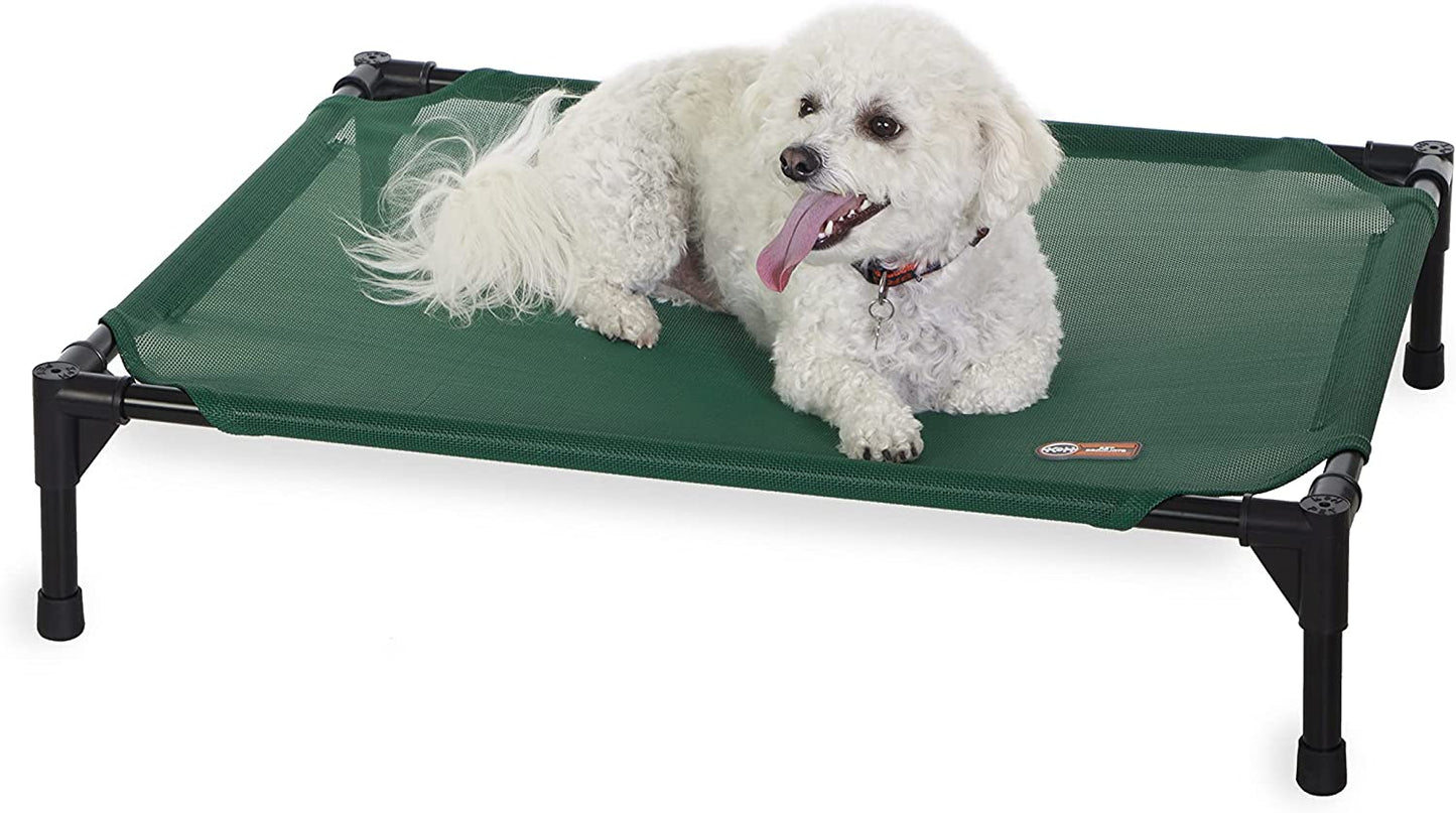 K&H Pet Products Outdoor Elevated Dog Cot, Breathable Cooling Elevated Cot Hammock Pet Bed for XL Dogs, Washable Mesh Cover, Raised Metal Frame, Collapsible, Portable - Extra-Large 50 X 32 Chocolate