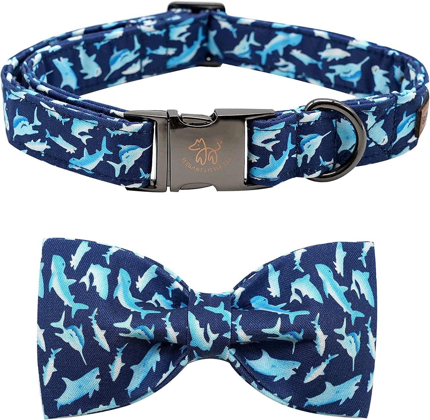 Elegant Little Tail Dog Collar with Bow, Bowtie Dog Collar, Adjustable Fall Dog Collars for Small Medium Large Dogs