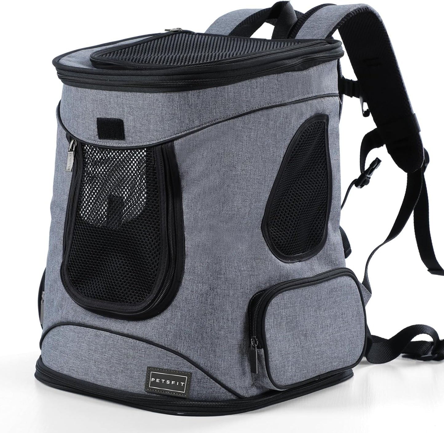 Petsfit Cat Backpack Carrier with Soft Plush Mat, Cross Ventilation Design, Dog Backpack Easy Fit for Travel Camping Hiking, Hold Pets up to 22 Lbs
