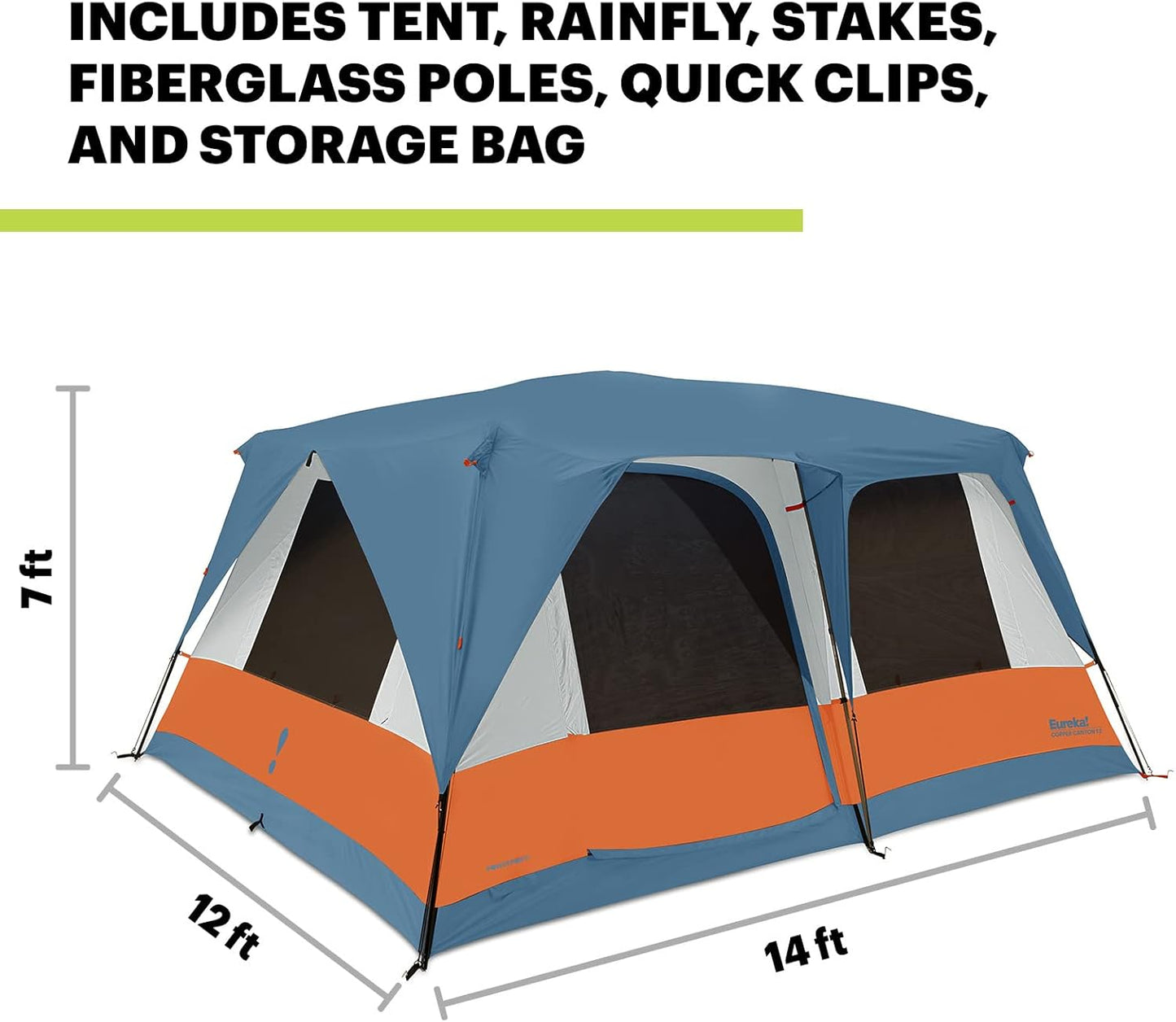 Eureka! Copper Canyon LX, 3 Season, Family and Car Camping Tent (4, 6, 8 or 12 Person)