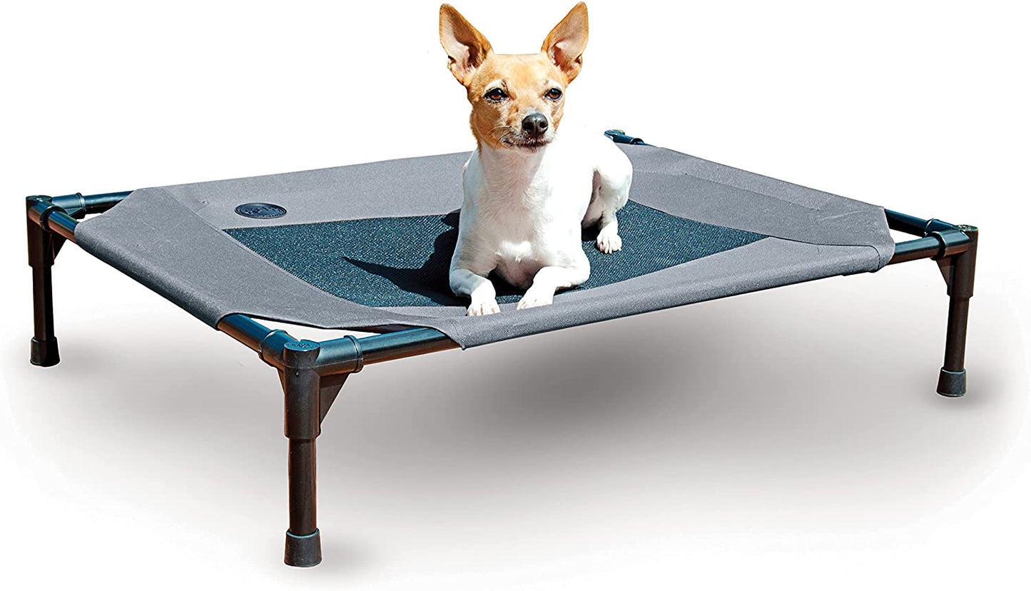 K&H Pet Products Outdoor Elevated Dog Cot, Breathable Cooling Elevated Cot Hammock Pet Bed for XL Dogs, Washable Mesh Cover, Raised Metal Frame, Collapsible, Portable - Extra-Large 50 X 32 Chocolate