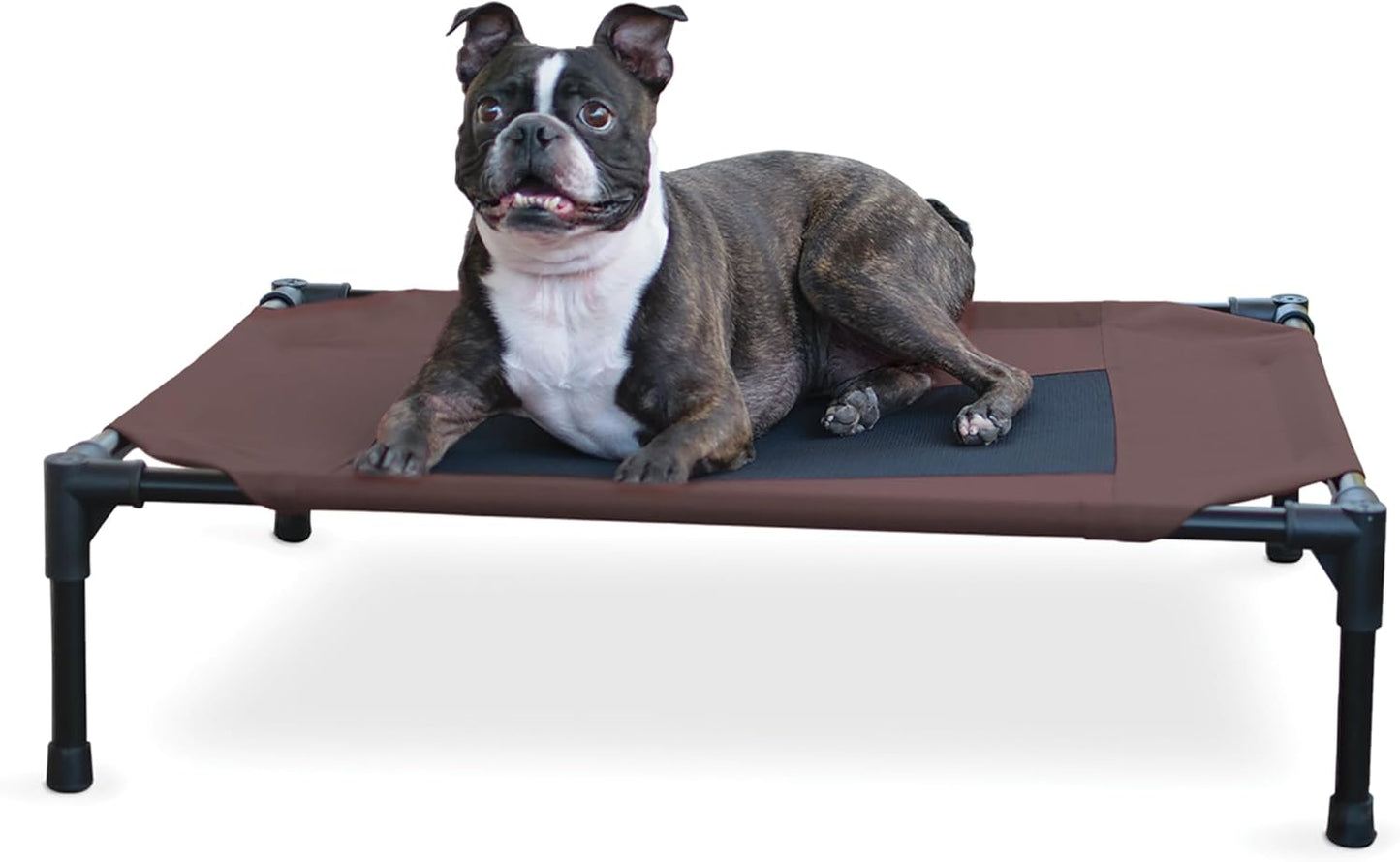 K&H Pet Products Outdoor Elevated Dog Cot, Breathable Cooling Elevated Cot Hammock Pet Bed for XL Dogs, Washable Mesh Cover, Raised Metal Frame, Collapsible, Portable - Extra-Large 50 X 32 Chocolate
