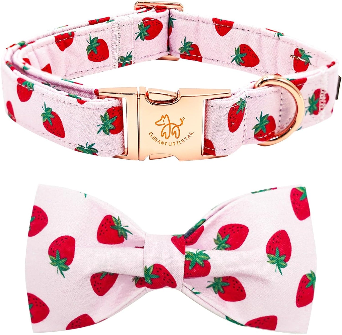 Elegant Little Tail Dog Collar with Bow, Bowtie Dog Collar, Adjustable Fall Dog Collars for Small Medium Large Dogs