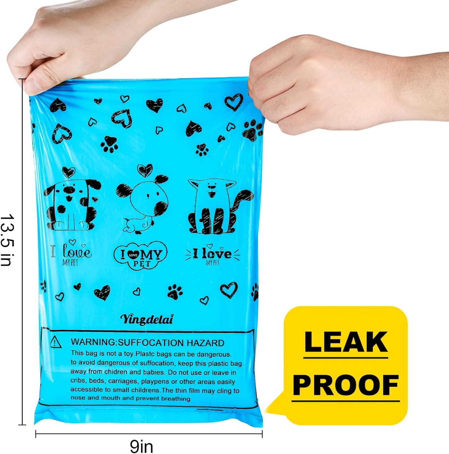 Dog Poop Bag Rolls -540 Count Dog Poop Bags with Dispenser – Extra Thick & Leakproof | Scented Blue
