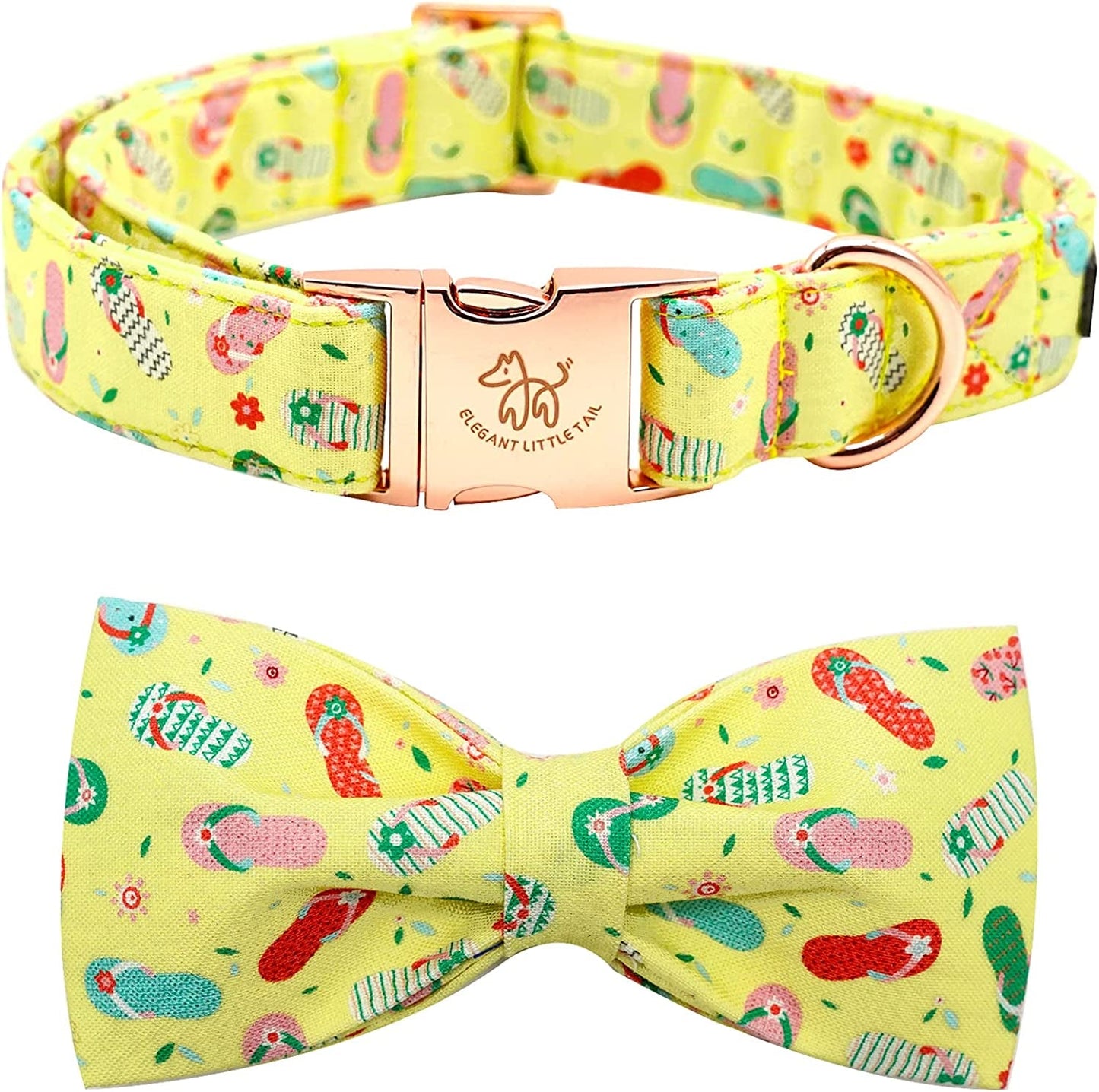 Elegant Little Tail Dog Collar with Bow, Bowtie Dog Collar, Adjustable Fall Dog Collars for Small Medium Large Dogs