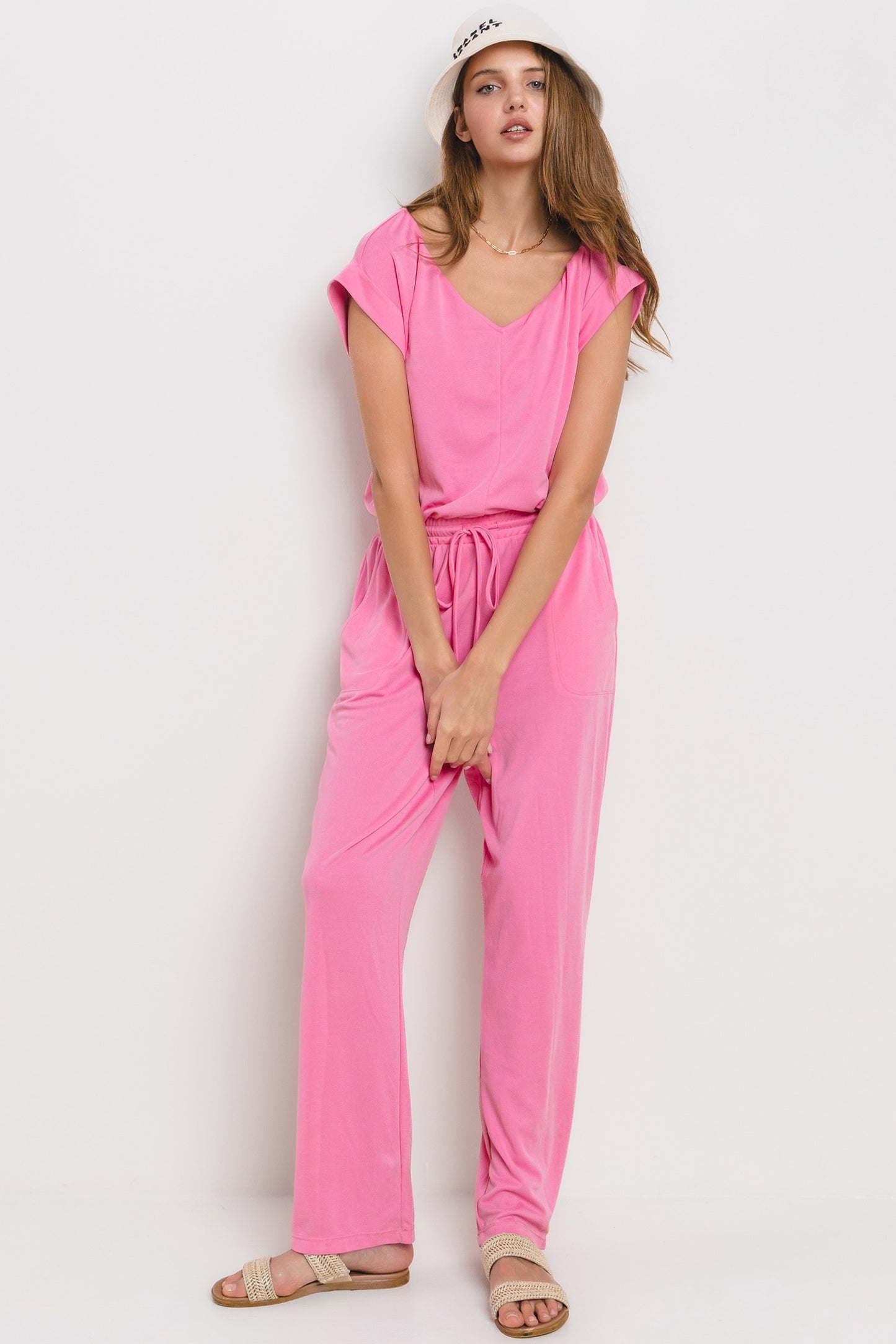 Jumpsuit aus Modal-Piqué im Relaxed Fit