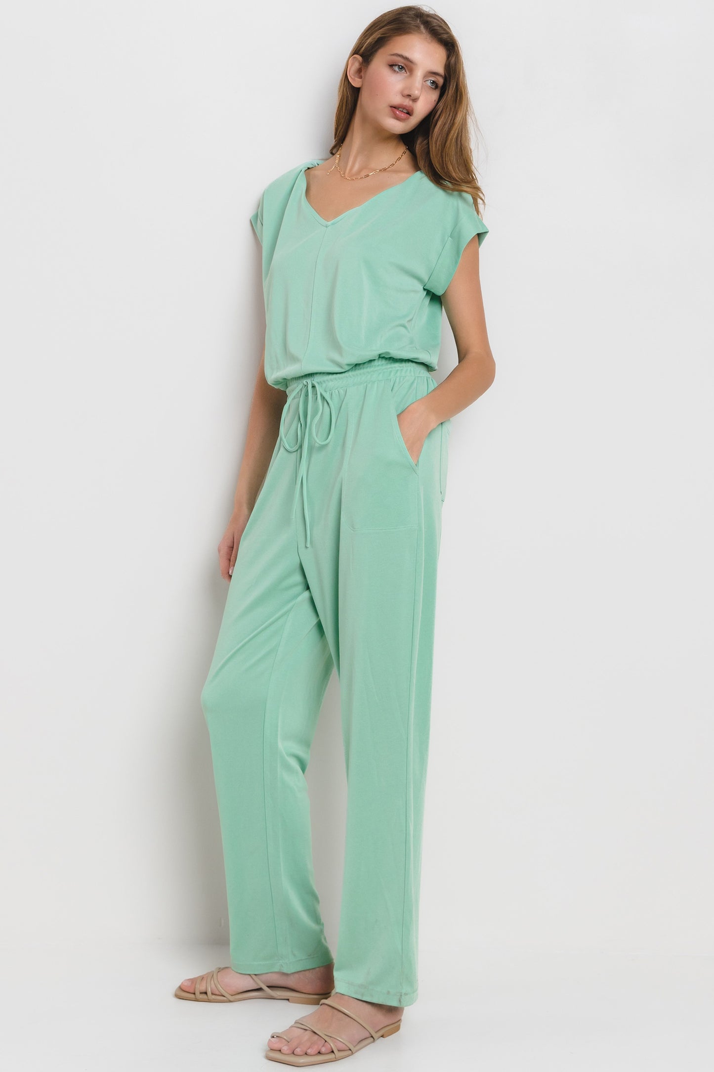 Jumpsuit aus Modal-Piqué im Relaxed Fit