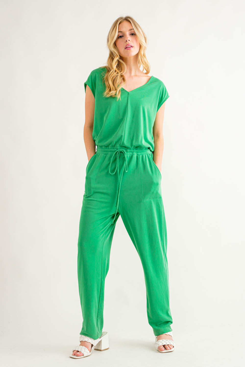 Jumpsuit aus Modal-Piqué im Relaxed Fit