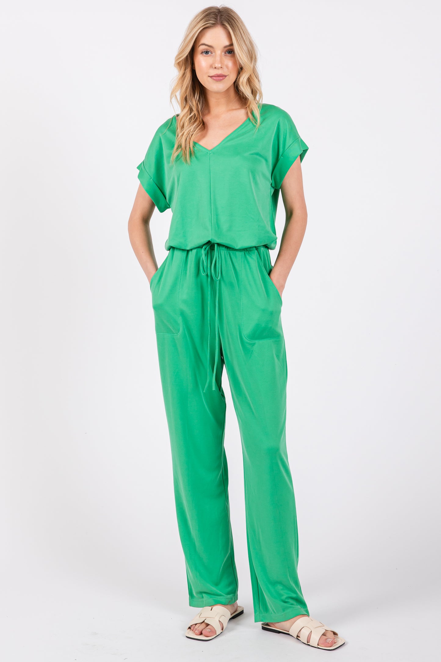 Jumpsuit aus Modal-Piqué im Relaxed Fit