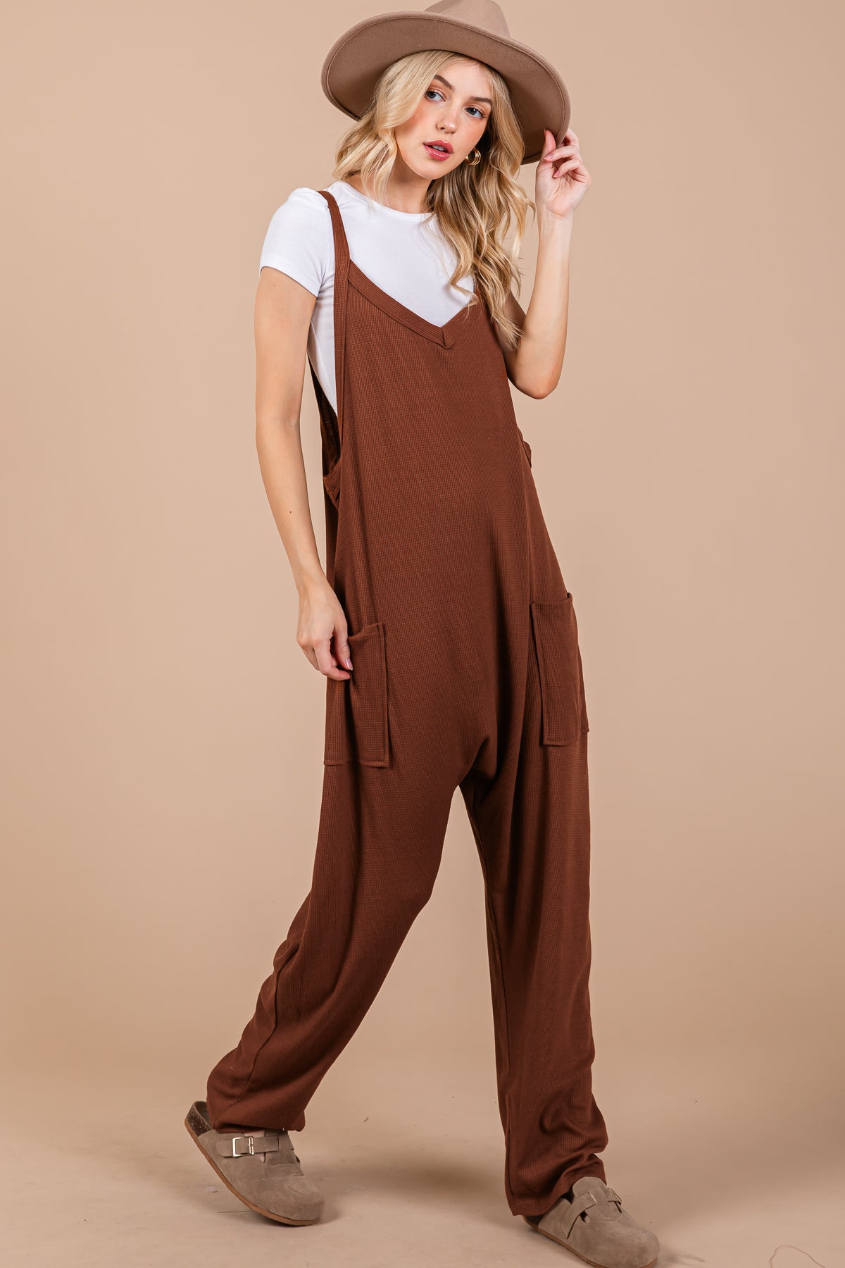 Salopette décontractée en tricot gaufré – Confort quotidien sans effort