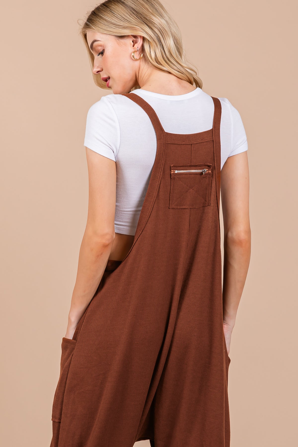 Salopette décontractée en tricot gaufré – Confort quotidien sans effort