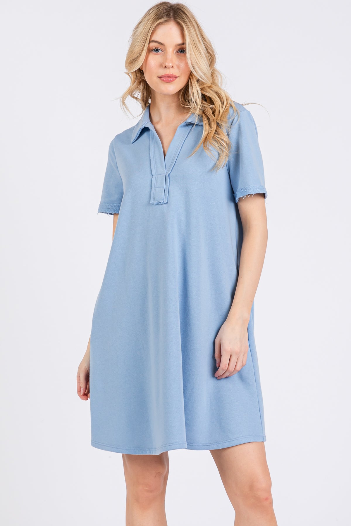Collared Knit T-Shirt Dress – Effortless & Casual