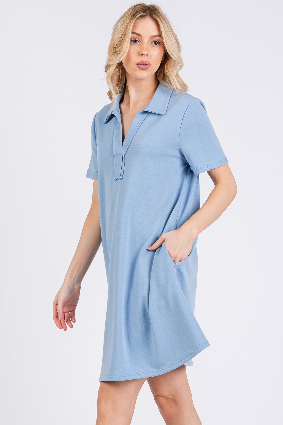 Collared Knit T-Shirt Dress – Effortless & Casual