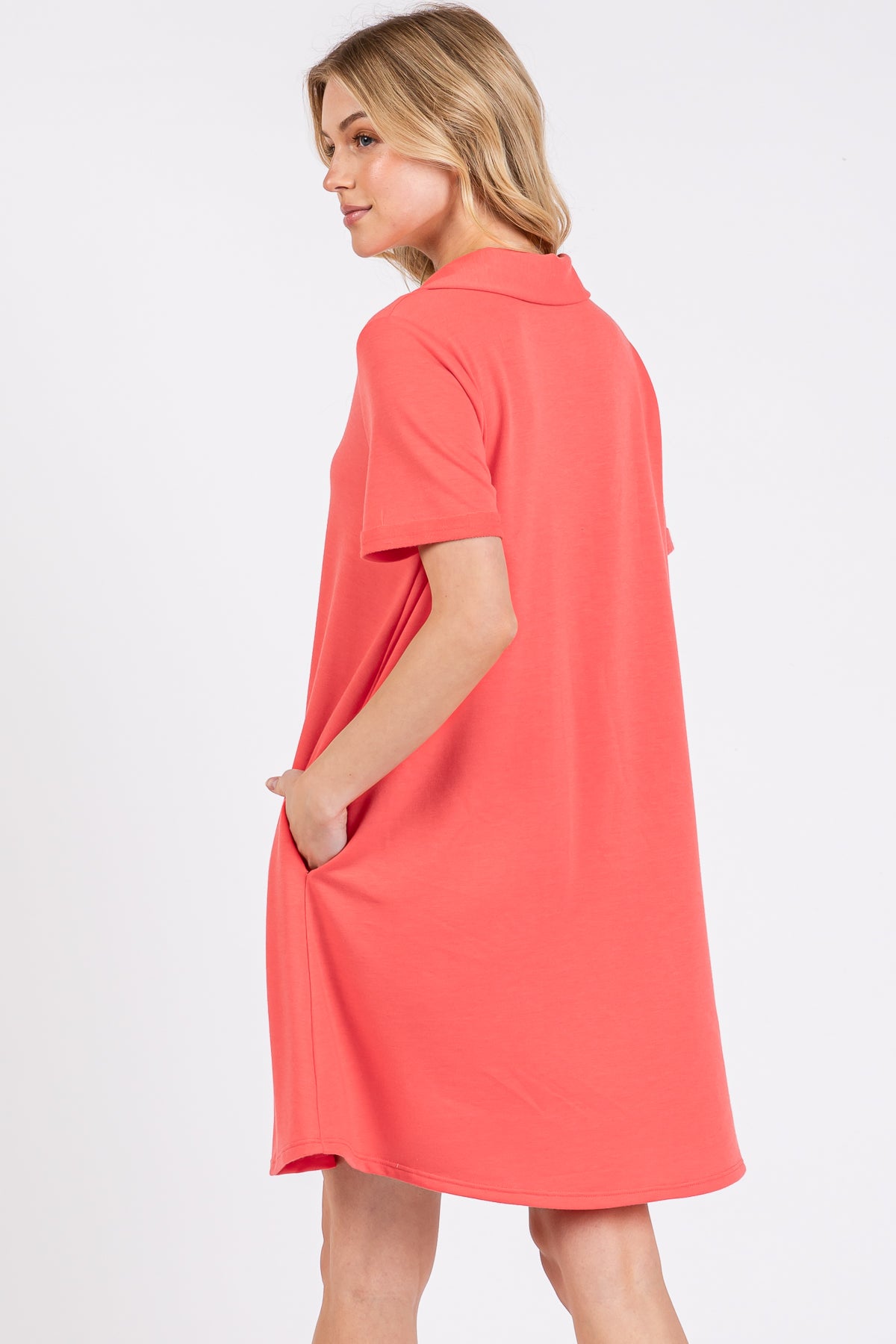 Collared Knit T-Shirt Dress – Effortless & Casual
