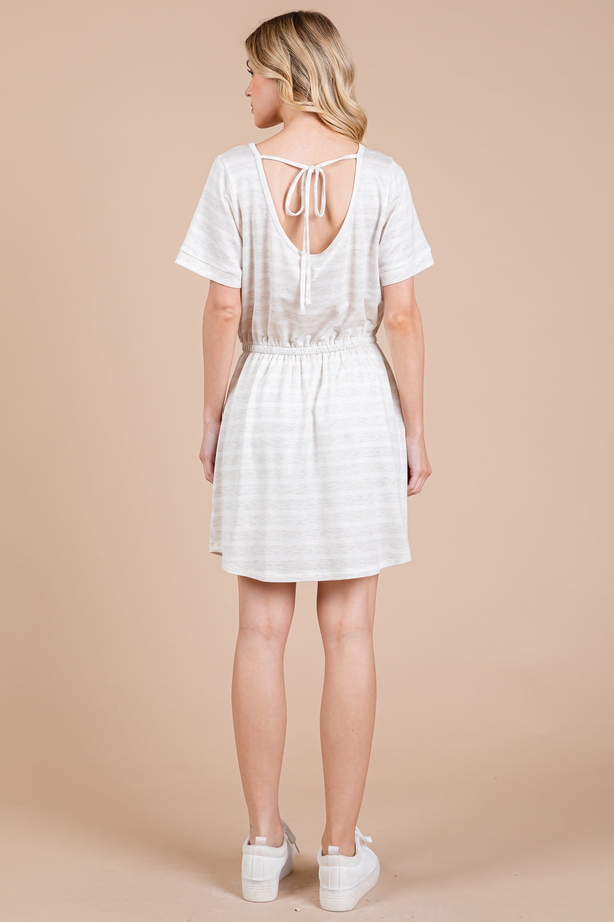 Striped Knit Dress with Built-in Shorts – Casual & Covered