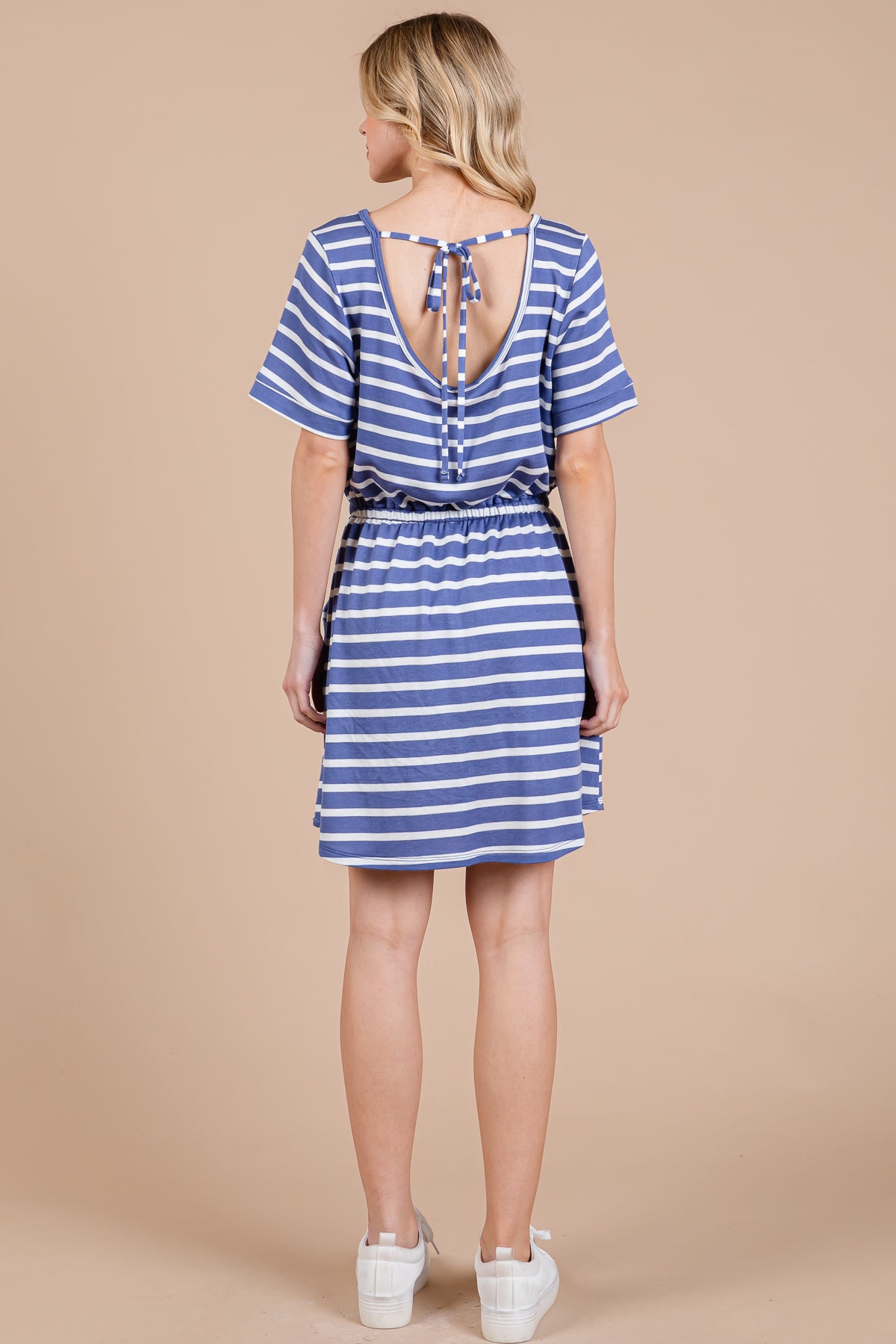 Striped Knit Dress with Built-in Shorts – Casual & Covered