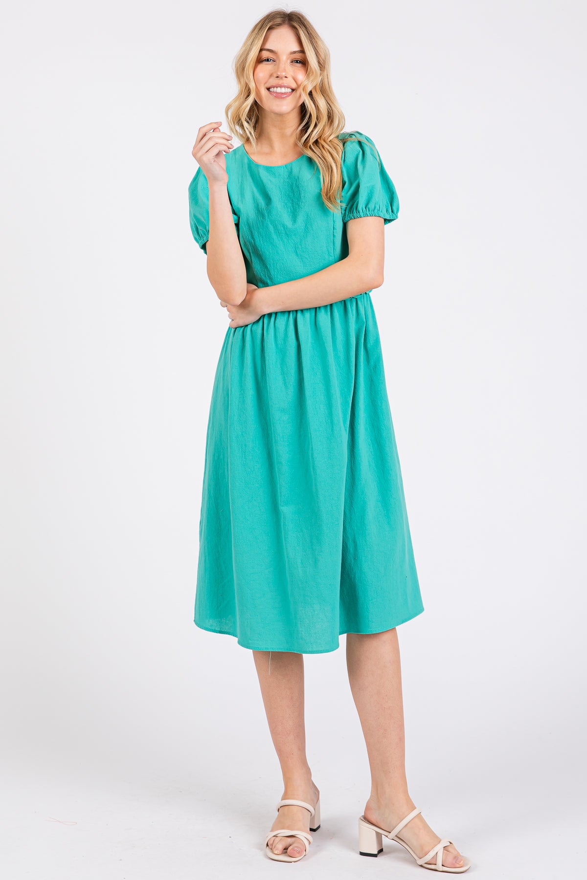 Midikleid mit Rüschentaille – gefüttert und elegant feminin