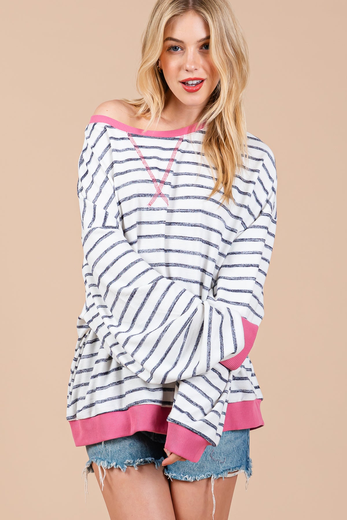 Pull oversize rayé – Look décontracté et confortable au quotidien