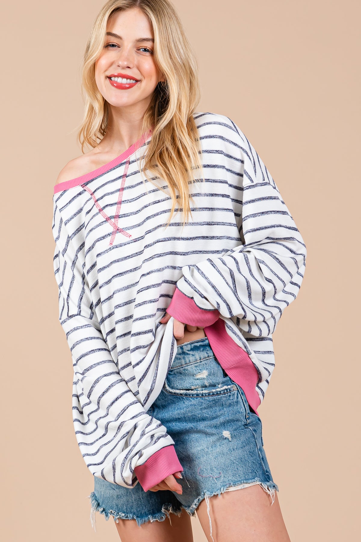 Pull oversize rayé – Look décontracté et confortable au quotidien