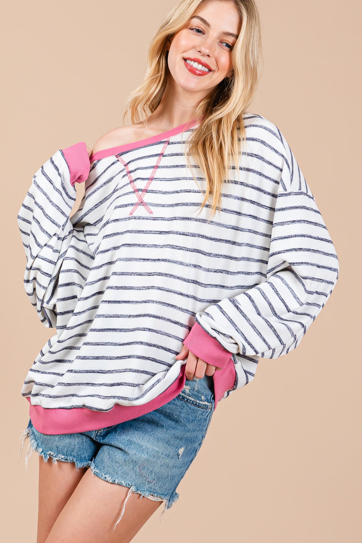 Pull oversize rayé – Look décontracté et confortable au quotidien