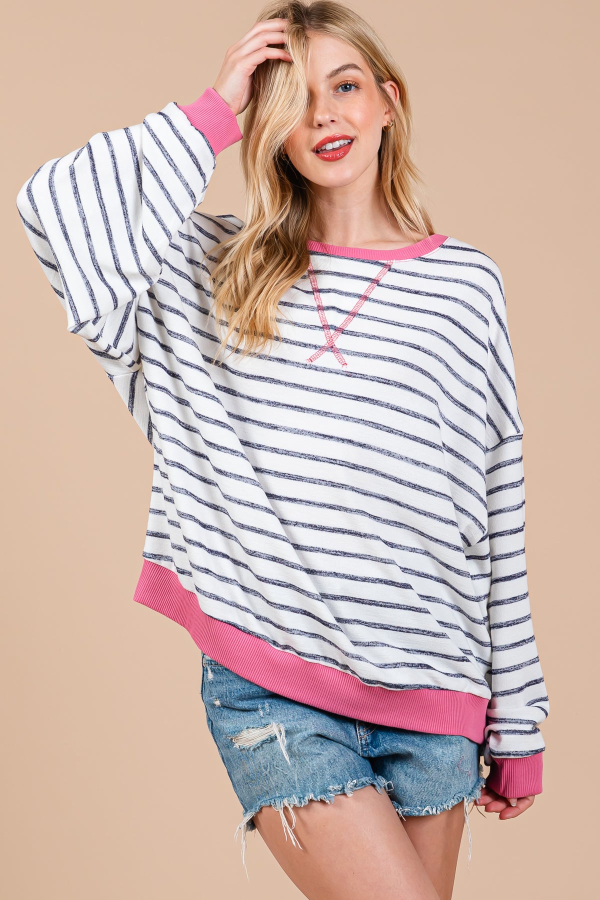 Pull oversize rayé – Look décontracté et confortable au quotidien