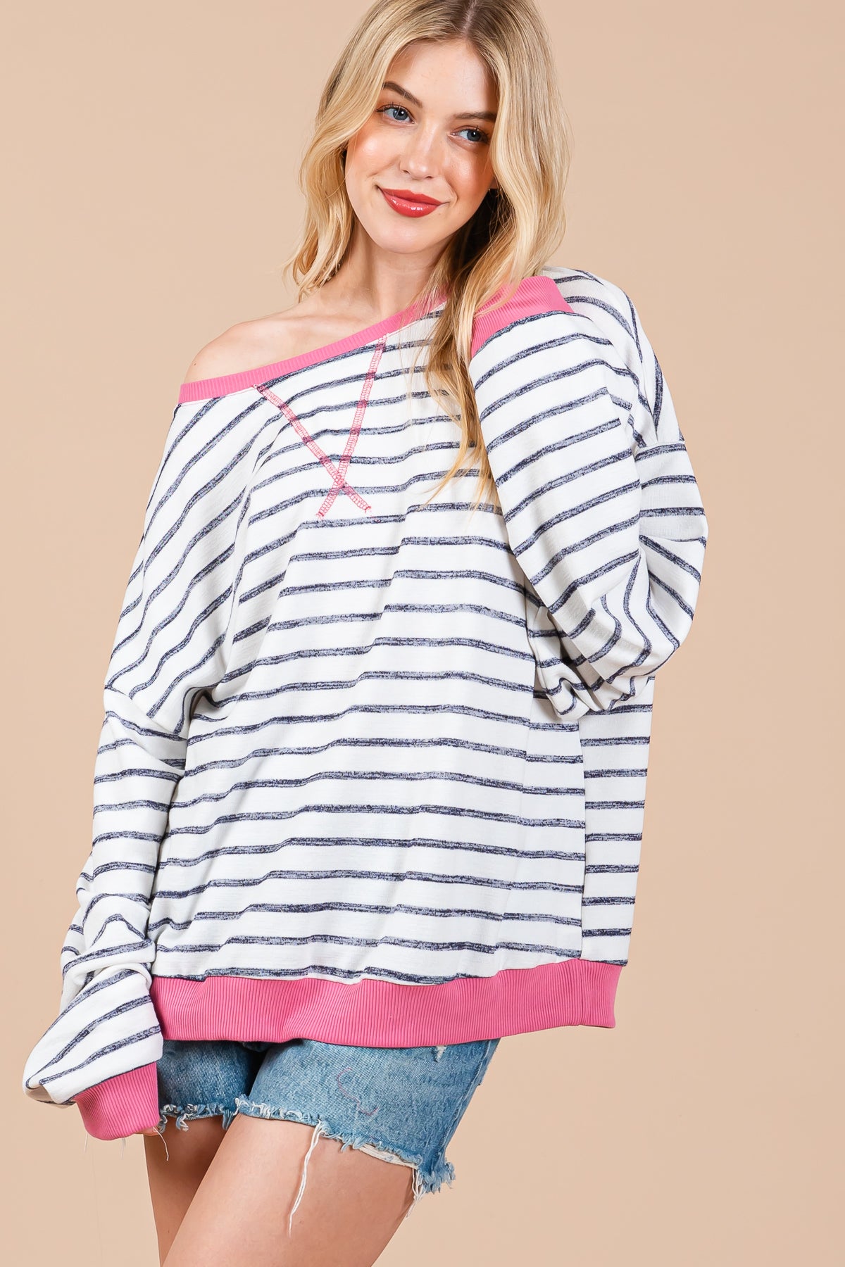 Pull oversize rayé – Look décontracté et confortable au quotidien