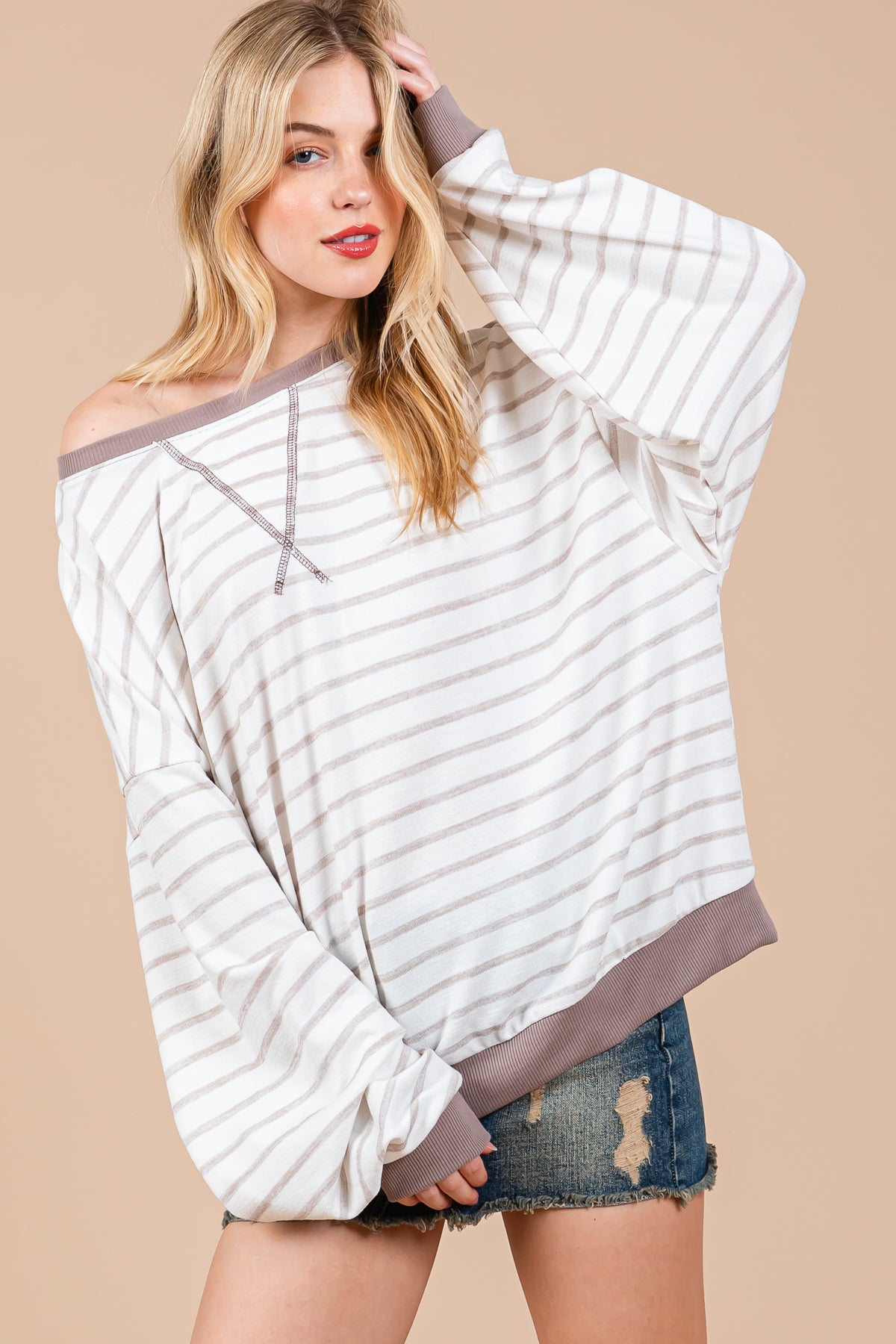 Pull oversize rayé – Look décontracté et confortable au quotidien