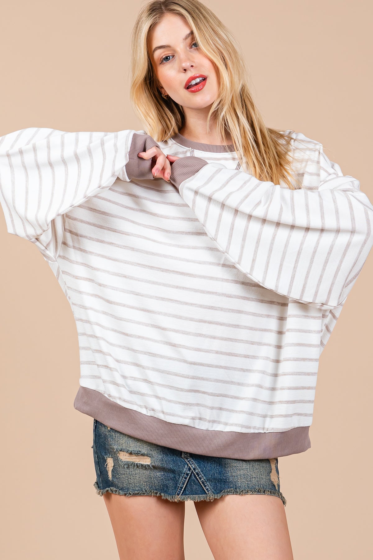 Pull oversize rayé – Look décontracté et confortable au quotidien