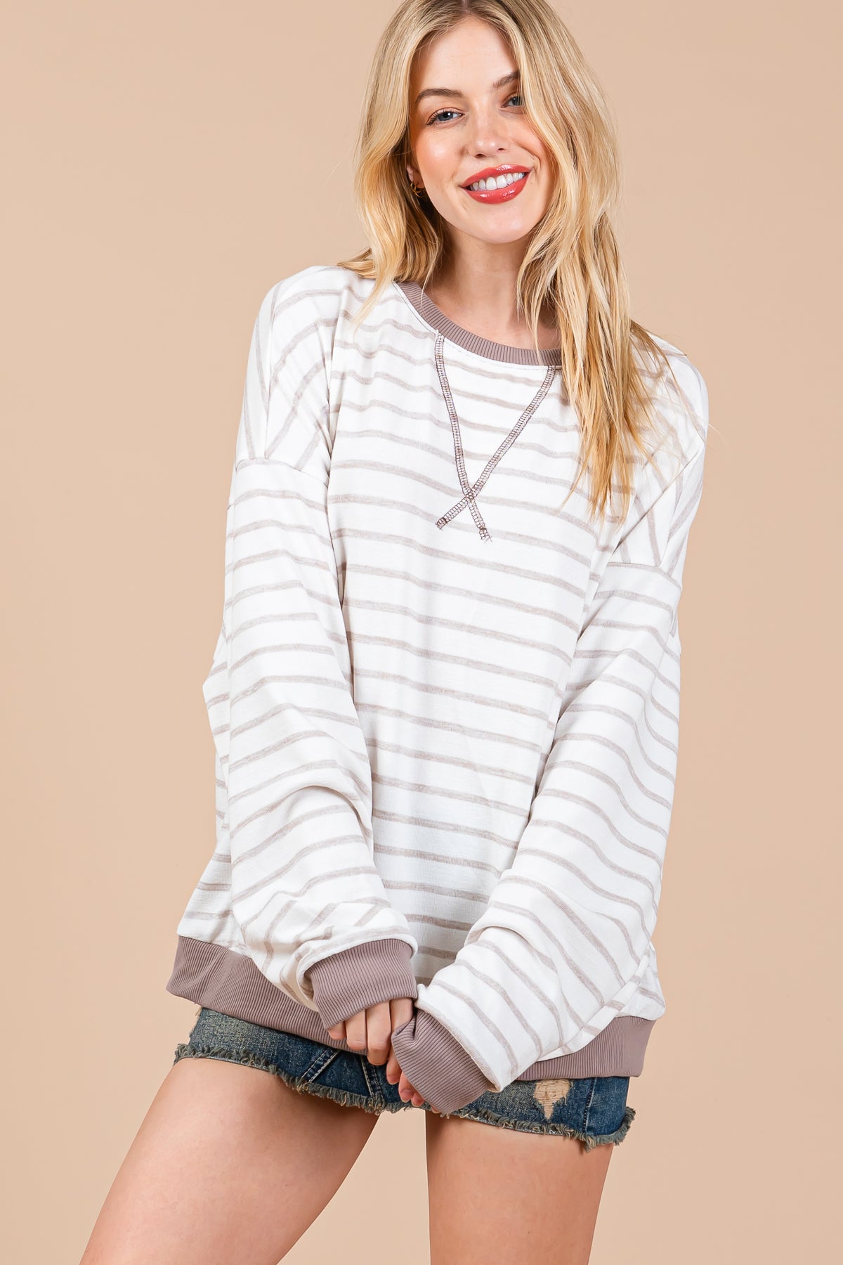 Pull oversize rayé – Look décontracté et confortable au quotidien