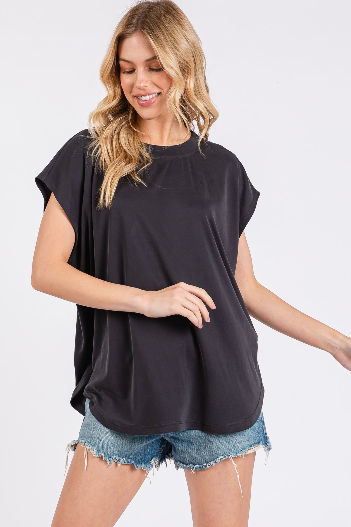 Relaxed Fit Modal Piqué Top