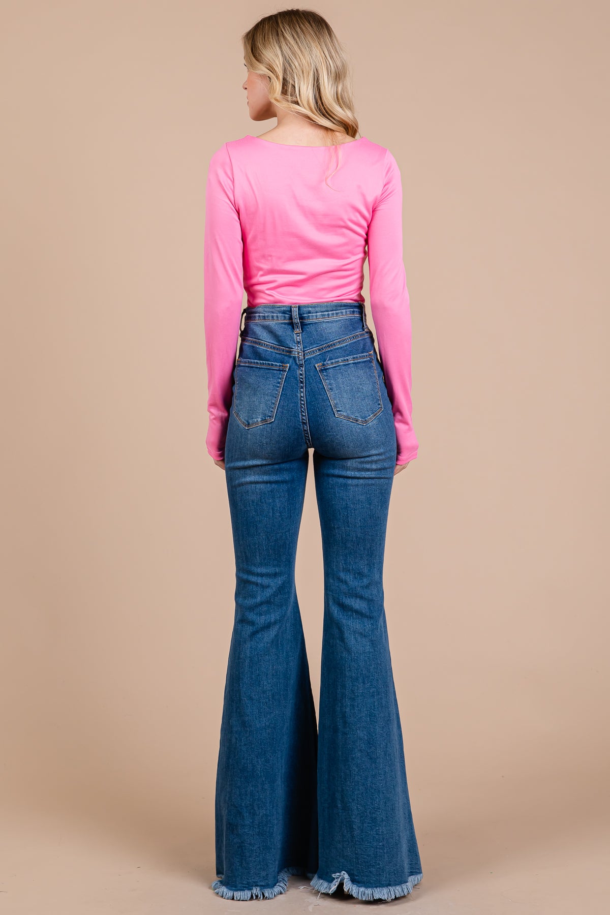 Double-Lined Square Neck Long Sleeve Top