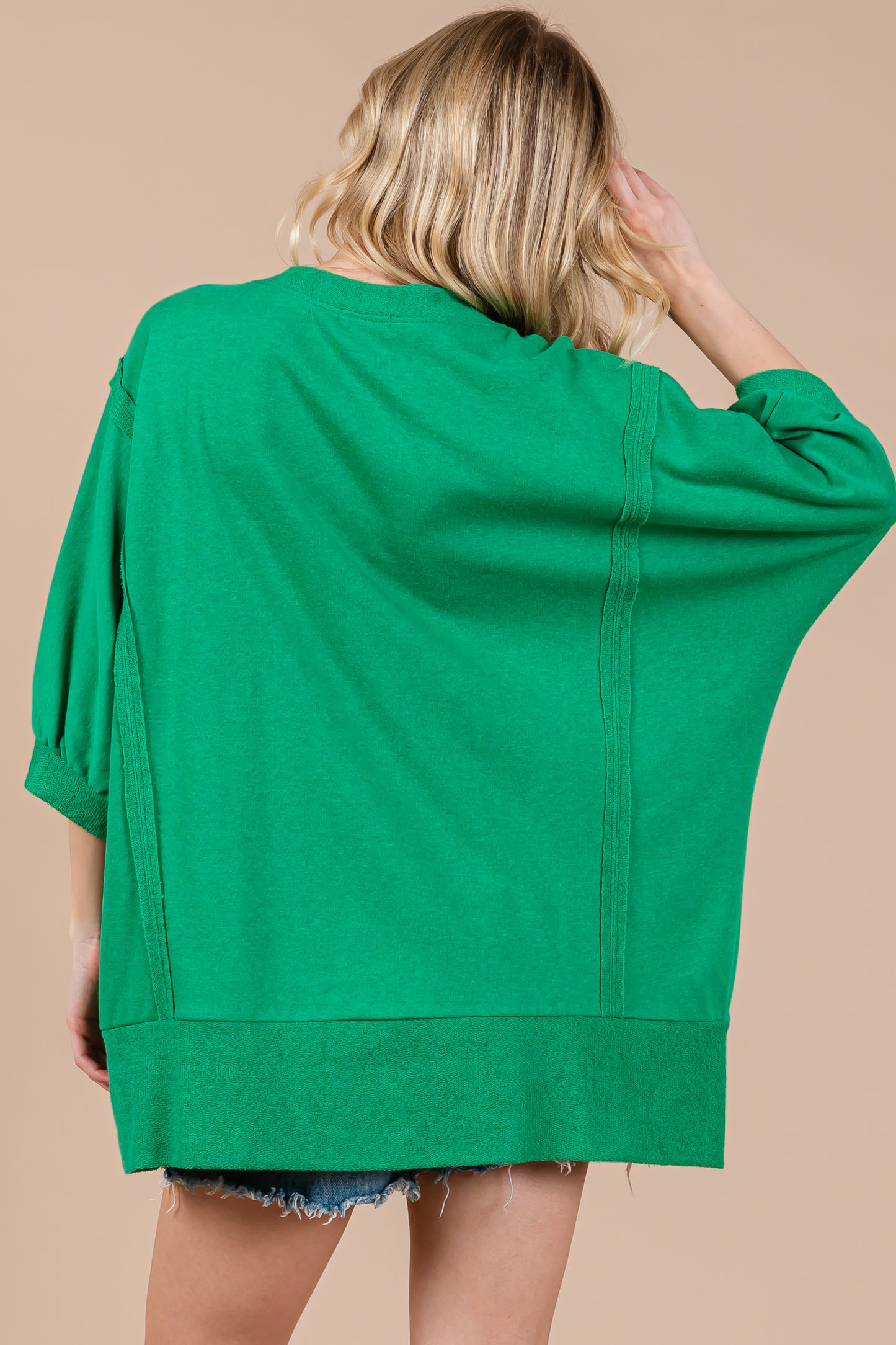 French Terry Oversized Pullover Top