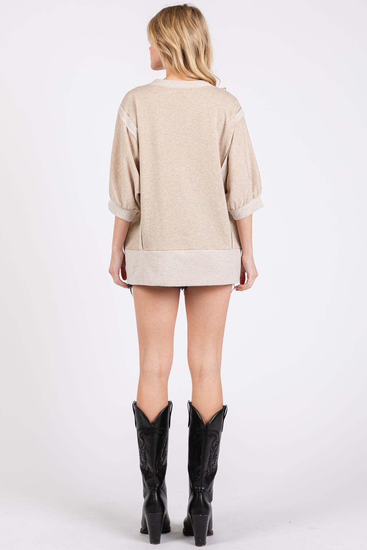 French Terry Oversized Pullover Top