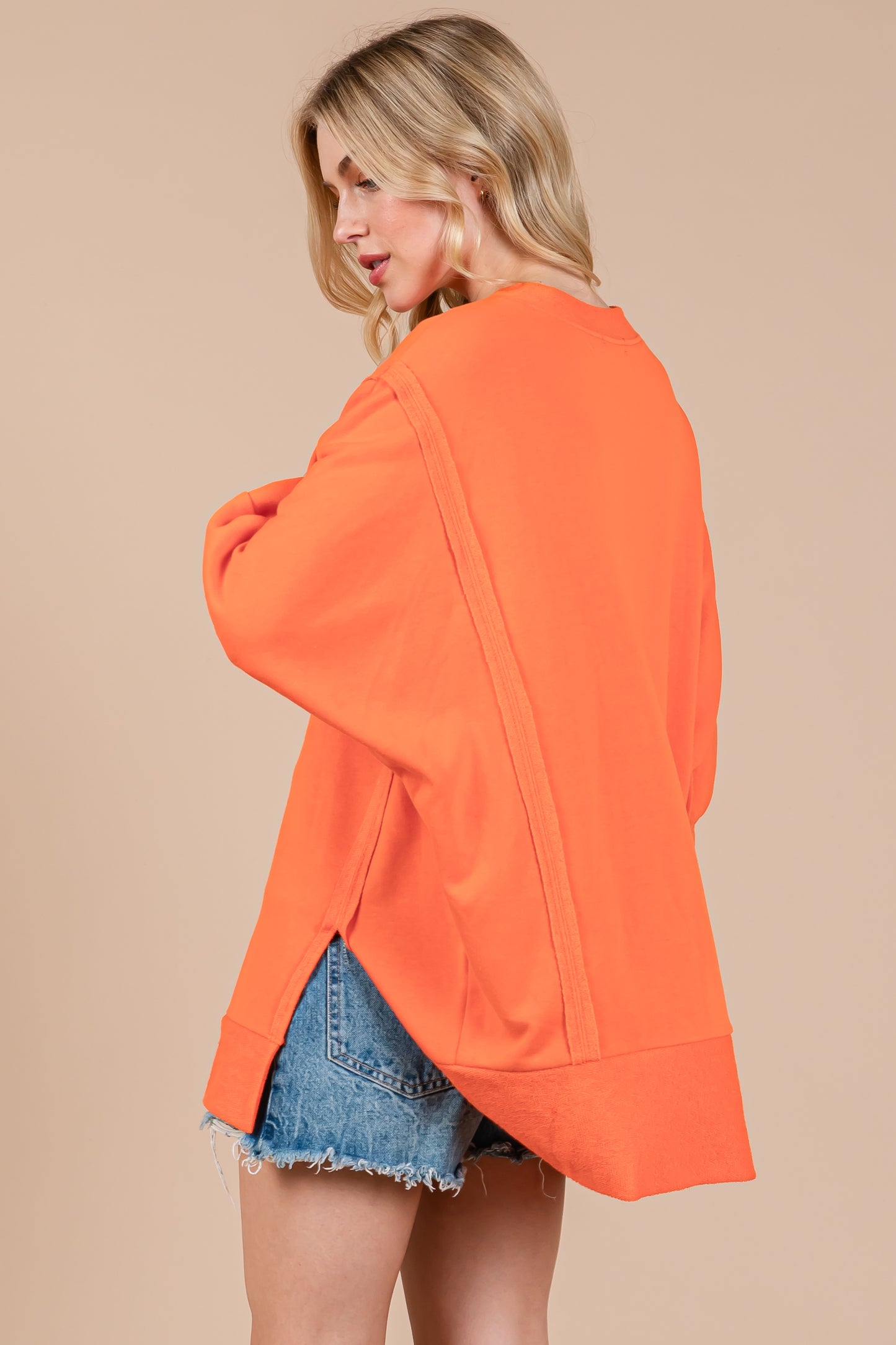 French Terry Oversized Pullover Top
