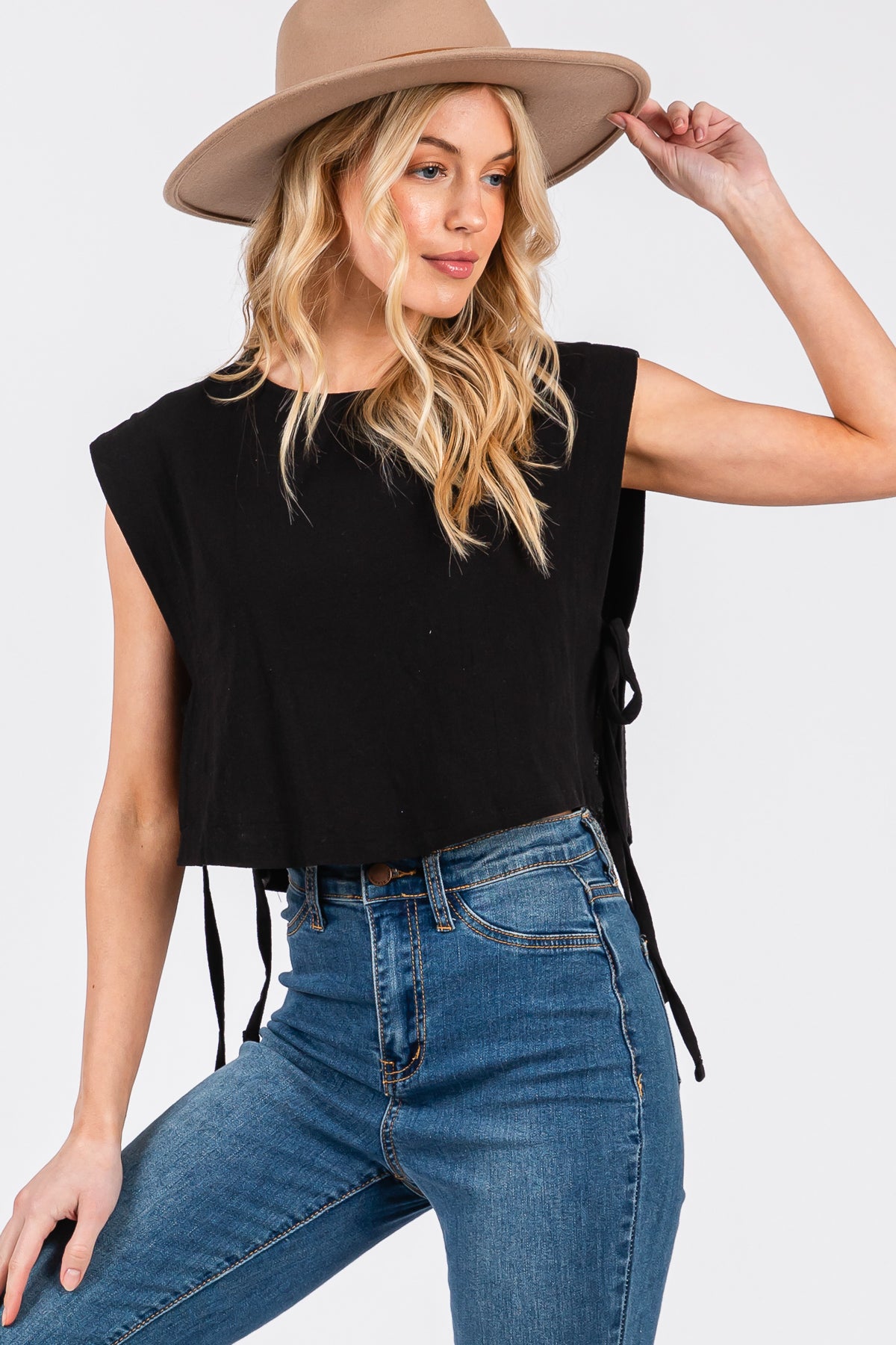 Side Tie Linen Crop Top – Minimal & Breezy