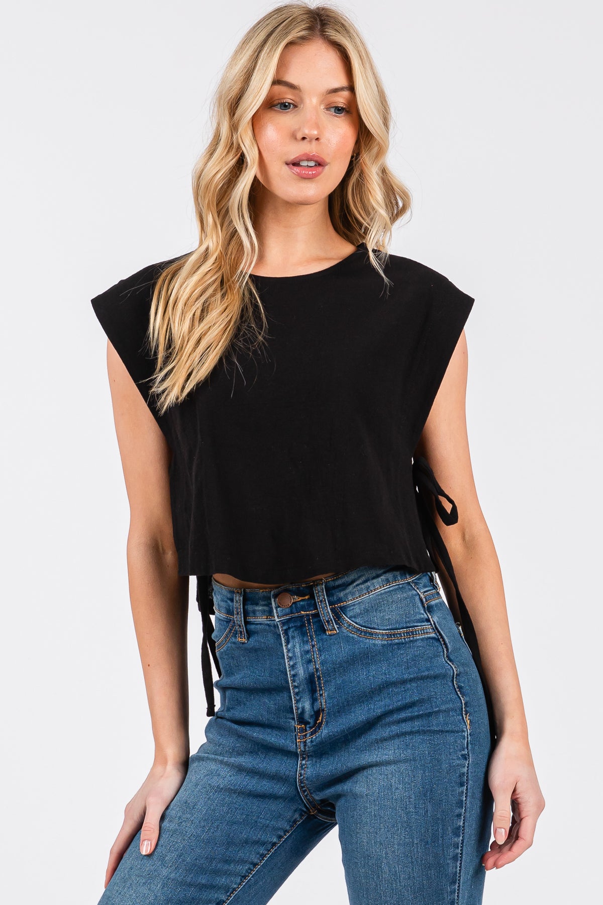 Side Tie Linen Crop Top – Minimal & Breezy