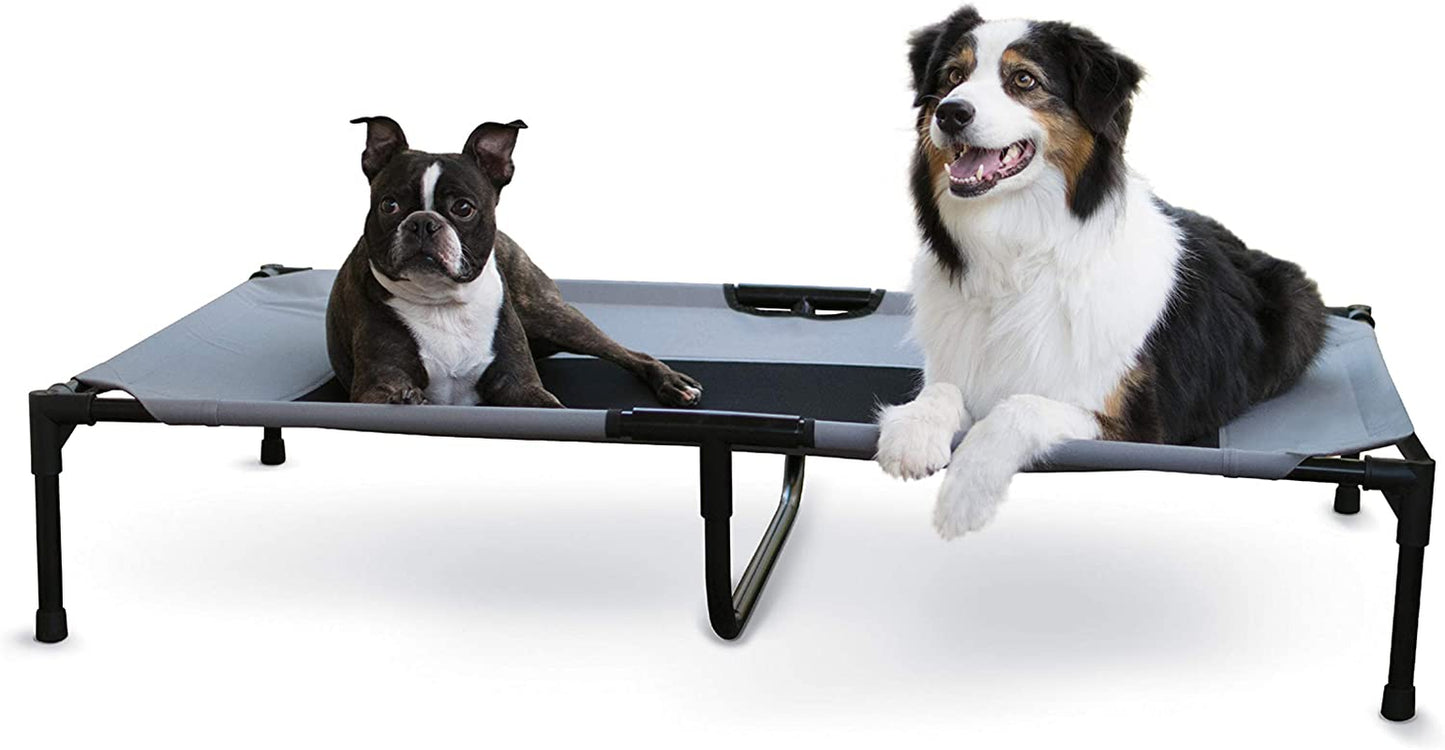 K&H Pet Products Outdoor Elevated Dog Cot, Breathable Cooling Elevated Cot Hammock Pet Bed for XL Dogs, Washable Mesh Cover, Raised Metal Frame, Collapsible, Portable - Extra-Large 50 X 32 Chocolate