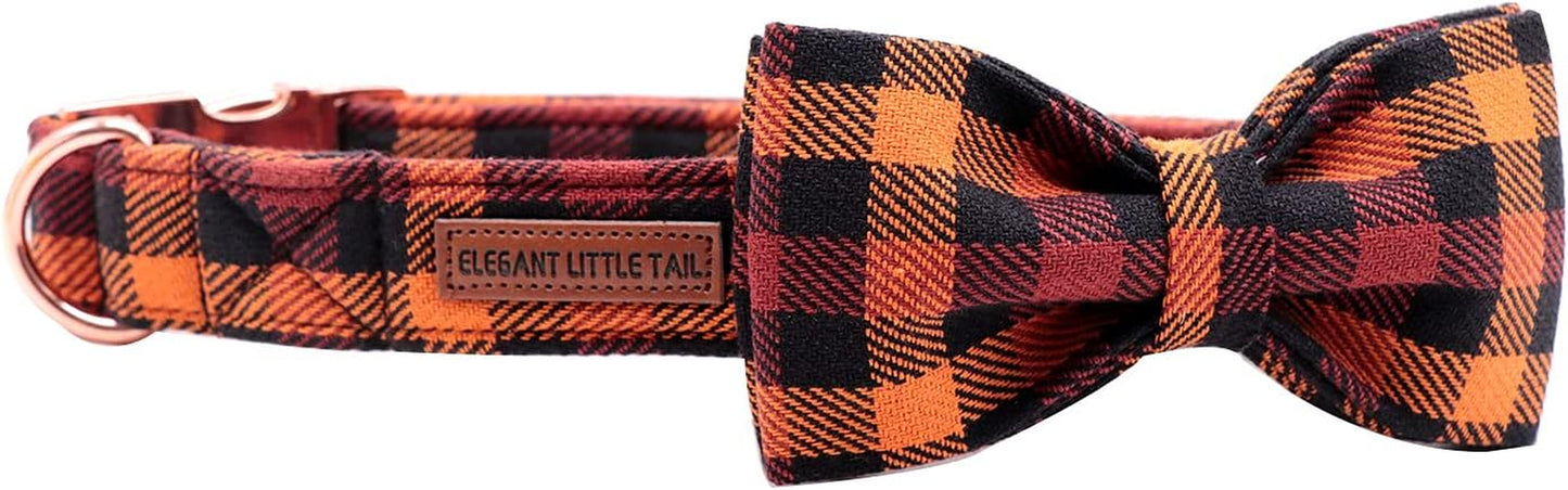 Elegant Little Tail Dog Collar with Bow, Bowtie Dog Collar, Adjustable Fall Dog Collars for Small Medium Large Dogs