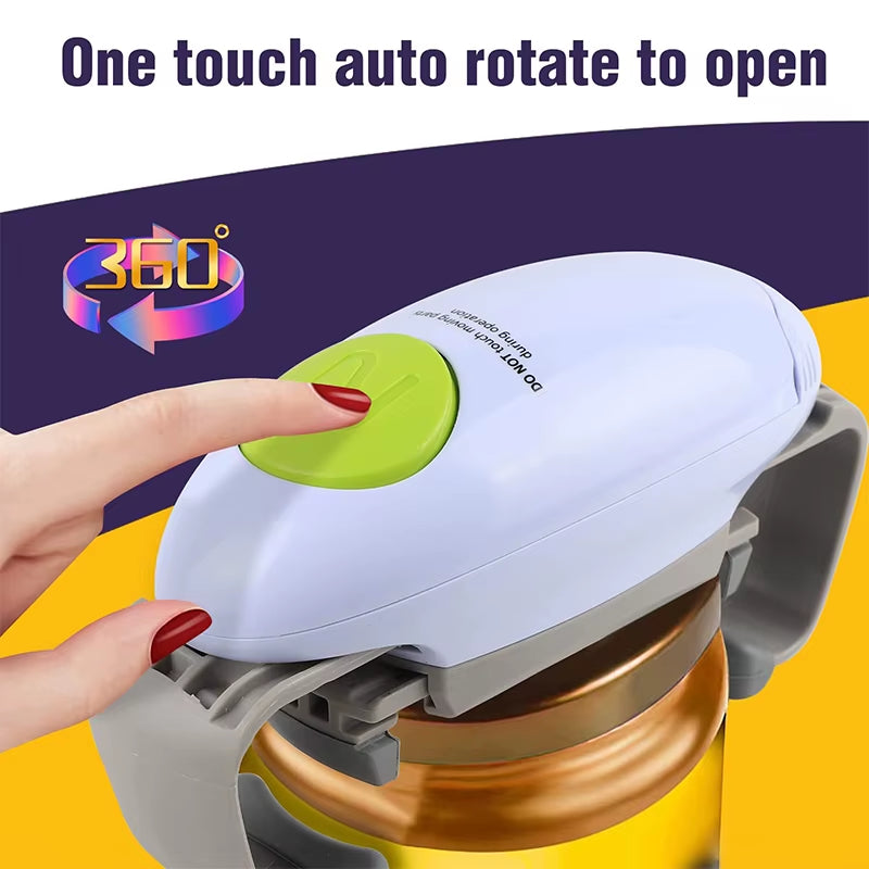 Household Automatic Jar Opener Electric Bottle Opener Electric Binaural Can Opener One-Button Automatic Bottle Cap Opening