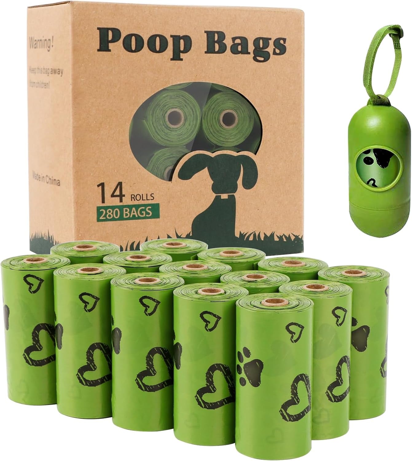 Dog Poop Bag Rolls -540 Count Dog Poop Bags with Dispenser – Extra Thick & Leakproof | Scented Blue