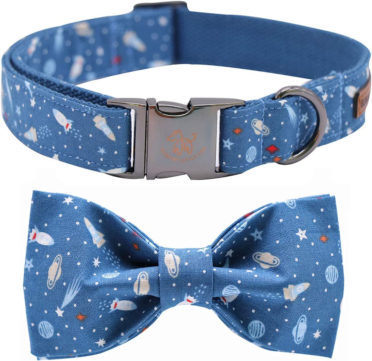 Elegant Little Tail Dog Collar with Bow, Bowtie Dog Collar, Adjustable Fall Dog Collars for Small Medium Large Dogs
