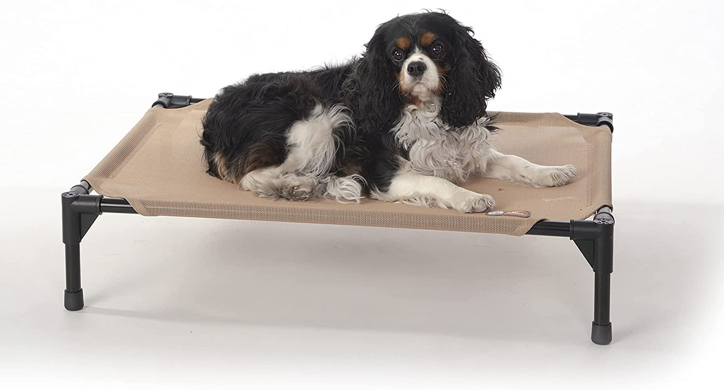 K&H Pet Products Outdoor Elevated Dog Cot, Breathable Cooling Elevated Cot Hammock Pet Bed for XL Dogs, Washable Mesh Cover, Raised Metal Frame, Collapsible, Portable - Extra-Large 50 X 32 Chocolate